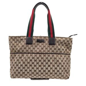 Gucci GG Canvas Web Stripe Tote Bag